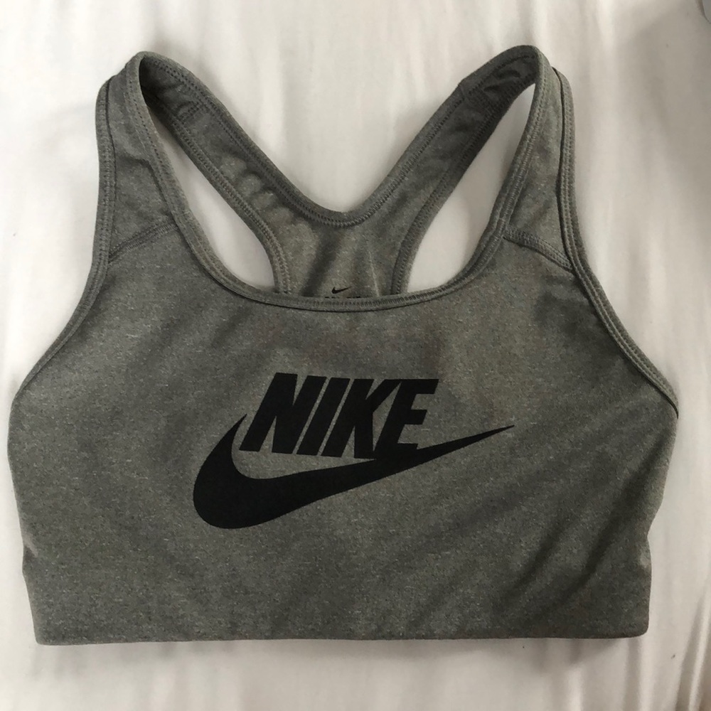 Nike Grey Swoosh Sports Bra